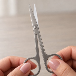 Trusă pentru sprâncene Sunlux, 4 piese: pensetă, foarfecă inox, perie și periuță - Img 4