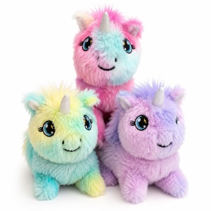 Unicorn vesel de plus multicolor interactiv cu sunete si mers, 17 cm