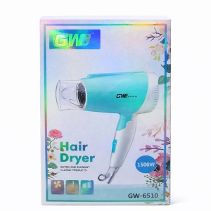 Uscator de par GW-6510, 1500W, 2 trepte viteza, duza concentrare, albastru cu alb - Img 2