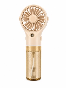 Ventilator portabil cu pulverizare apa, 4 trepte viteza, rezervor apa, reincarcabil USB, portocaliu deschis