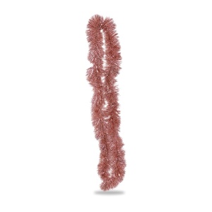 Beteală de Crăciun din plastic, rose-gold, diametru 9 cm, lungime 2 m - Img 3