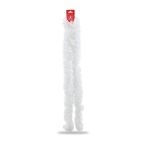 Beteală de Crăciun pentru brad, albă, plastic, 200 cm, diametru 8 cm - Img 6
