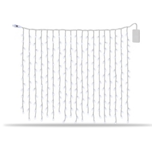 Instalație Crăciun ploaie, 3 m, fir alb 3 m, 320 LED, alb rece, jocuri de lumini, interconectabilă - Img 6