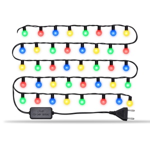 Instalație LED Tip liniară, 40 LED multicolor, model globulet, 4 m, fir negru - Img 7