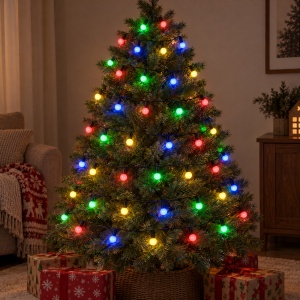 Instalație LED Tip liniară, 40 LED multicolor, model globulet, 4 m, fir negru - Img 15