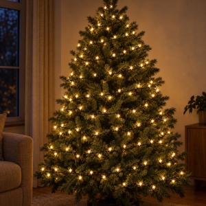 Instalație LED tip rolă, 100 m, 600 LED-uri, fir negru, LED alb cald - Img 2