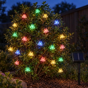 Instalație solară de Crăciun cu LED-uri multicolore tip clopotel, 4m, 20LED - Img 5