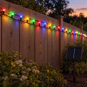 Instalație solară luminoasă de Crăciun, 10 m, 100 LED multicolor, LED tip globuleț - Img 3