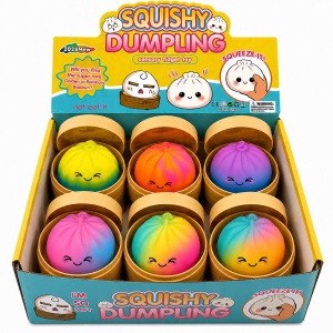 Jucărie Antistres Squishy Dumpling Multicolor 8,5 cm – Cu Spumă în Interior, Model Aleatoriu - Img 4