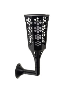 Lampă solară decorativă tip torță LED, set 2 bucăți, plastic, negru - Img 2
