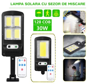 Lampă solară LED pentru grădină cu 120 COB LED-uri și telecomandă, negru, 114x234x370mm - Img 2