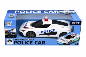 Masina politie RC alba cu deschidere usi, lumini si sunet, acumulator inclus 2.4GHz