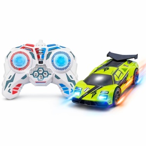 Masinuta cu telecomanda sport verde cu lumini control 2.4GHz scara 1:64
