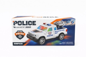 Masinuta politie electrica cu lumini si muzica, functie bump and go, model SUV cu lansator, 20,5x10,5 cm - Img 2