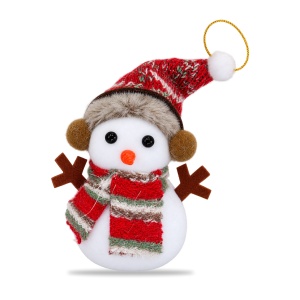 Ornament de brad Om de Zăpadă pufos, polistiren și textil, 11x6,5 cm - Img 2