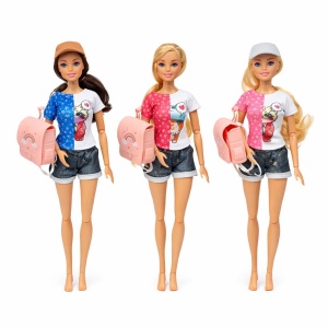 Papusa fashion cu ghiozdan si tinuta casual, modele variate, Beautiful Doll