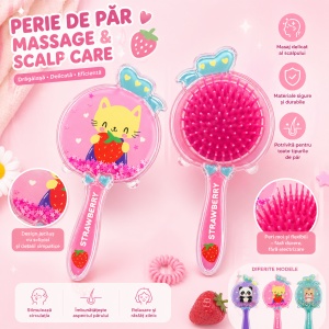 Perie de Păr cu Fructe și Personaje Vesele, 15cm – Diverse Modele - Img 3