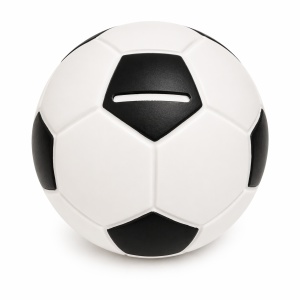 Pușculiță minge de fotbal, 13 cm, din plastic, cu capac inferior - Img 2