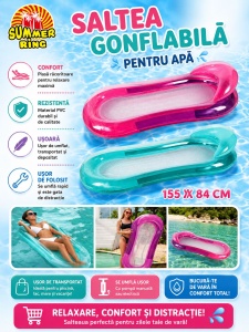 Saltea Gonflabila pentru Apa , Mov, 155x84cm , PVC Rezistent - Img 3