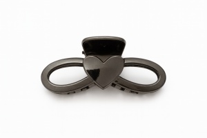 Set 12 clame par 13CM model inima infinity, prindere puternica, culoare negru lucios - Img 2