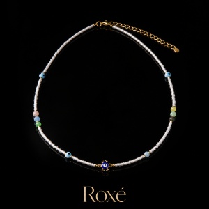 Set 12 Coliere Roxe, 40cm, Reglabile cu Margele Colorate si Elemente Decorative - Img 2