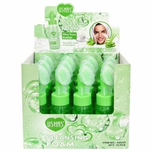 Set 12 Spumă de Curățare Facială cu Aloe Vera și Perie din Silicon USHAS, 240g