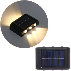 Set 2 Lămpi de Perete Solare cu LED, Plastic, 12 LED-uri, Negru - Img 2
