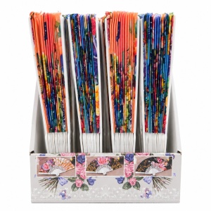 Set 24 Evantaie 23 cm – Modele Florale și Culori Diverse, Evantaie Elegante - Img 2