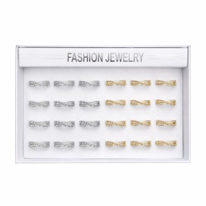 Set 24 inele dama elegante tip infinit cu pietre, auriu si argintiu, reglabile ROXE