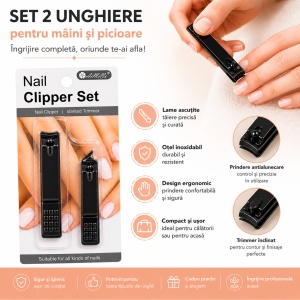 Set de 2 Unghiere Negre pentru Mâini și Picioare – Material Inoxidabil, Design Elegant și Precizie Profesională - Img 2