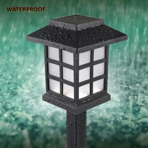 Set de 4 Lumini Solare LED pentru Grădină, Negre, din Plastic - Img 5