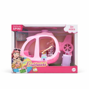 Set pentru fetite cu papusa, elicopter roz si accesorii calatorie - Img 2