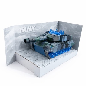 Tanc de jucarie cu sunet si lumini, rotire, model militar, army