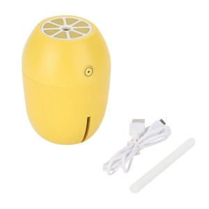 Umidificator aer portabil mini cu LED, aromaterapie, USB, design lamaie, galben - Img 3