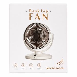 Ventilator de birou reincarcabil crem design compact elegant - Img 2