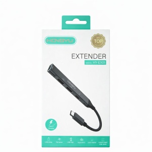 Adaptor hub Hongyu HY-EX01 USB-C Extender cu porturi USB și încărcare Type-C