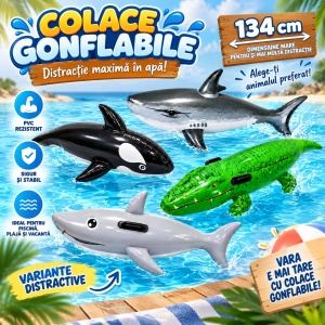 Colac Gonflabil Delfin, 134 cm – Jucărie Gonflabilă pentru Piscină și Plajă - Img 2