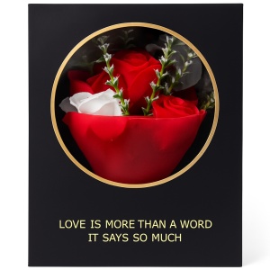 Cutie Tip Carte cu Trandafiri din Sapun Rosii 25x18x8 cm Cadou Romantic Lux