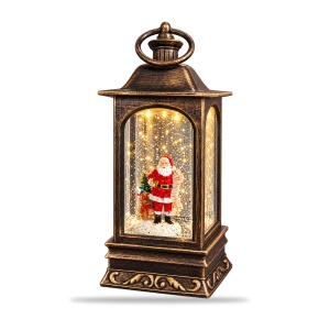 Felinar decorativ de Craciun cu lumini si sunete, alimentare USB si baterii, 28x12x12cm