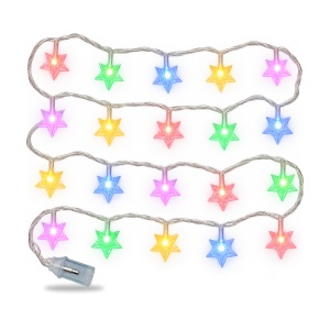 Instalație LED tip liniar, 4 m, 20 LED-uri in forma de stea, multicoloră, fir alb, interconectabilă - Img 2