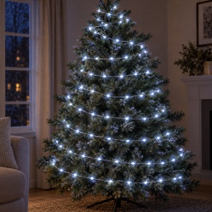 Instalație LED Tip liniar din sarma siliconata, 400 LED alb rece, 50 m - Img 3