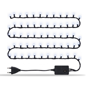 Instalatie LED tip Liniara, 100 LED, Fir Negru, Lumina Alba Rece, Interconectabila - Img 3