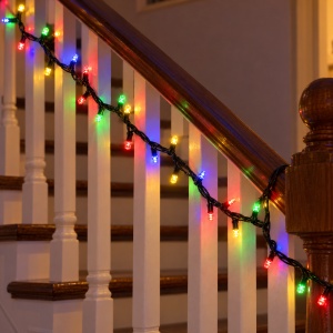 Instalație LED tip rolă, 100 m, 480 LED multicolore in forma de diamant, fir negru - Img 4