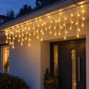 Instalație LED tip țurțuri, 120 LED alb cald, fir alb, 4 m - Img 4