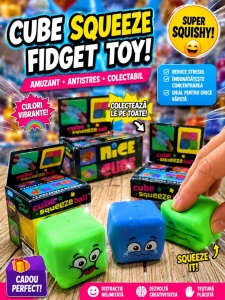 Jucărie Antistres Squishy Cub cu Fețe Amuzante, Moale și Elastică, Model Aleatoriu - Img 2