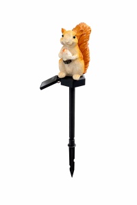 Lampă solară decorativă veveriță, rezistentă la apă, material poliresin, 33 cm, multicolor