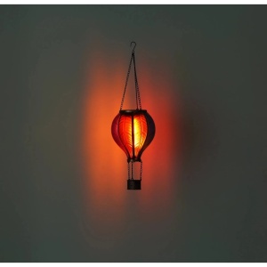 Lampă solară LED tip balon aer cald cu efect flacără, multicolor, plastic - Img 4