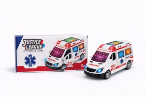 Masina ambulanta duba cu lumini 3D si sunet, City Rescue Team 14 cm