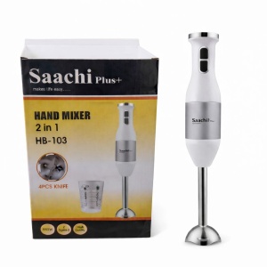 Mixer de mână 2 în 1 Saachi Plus, Plastic, Model HB-103, alb cu gri - Img 3