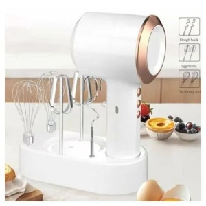 Mixer electric portabil 2 in 1 cu accesorii, reincarcabil USB, roz - Img 2